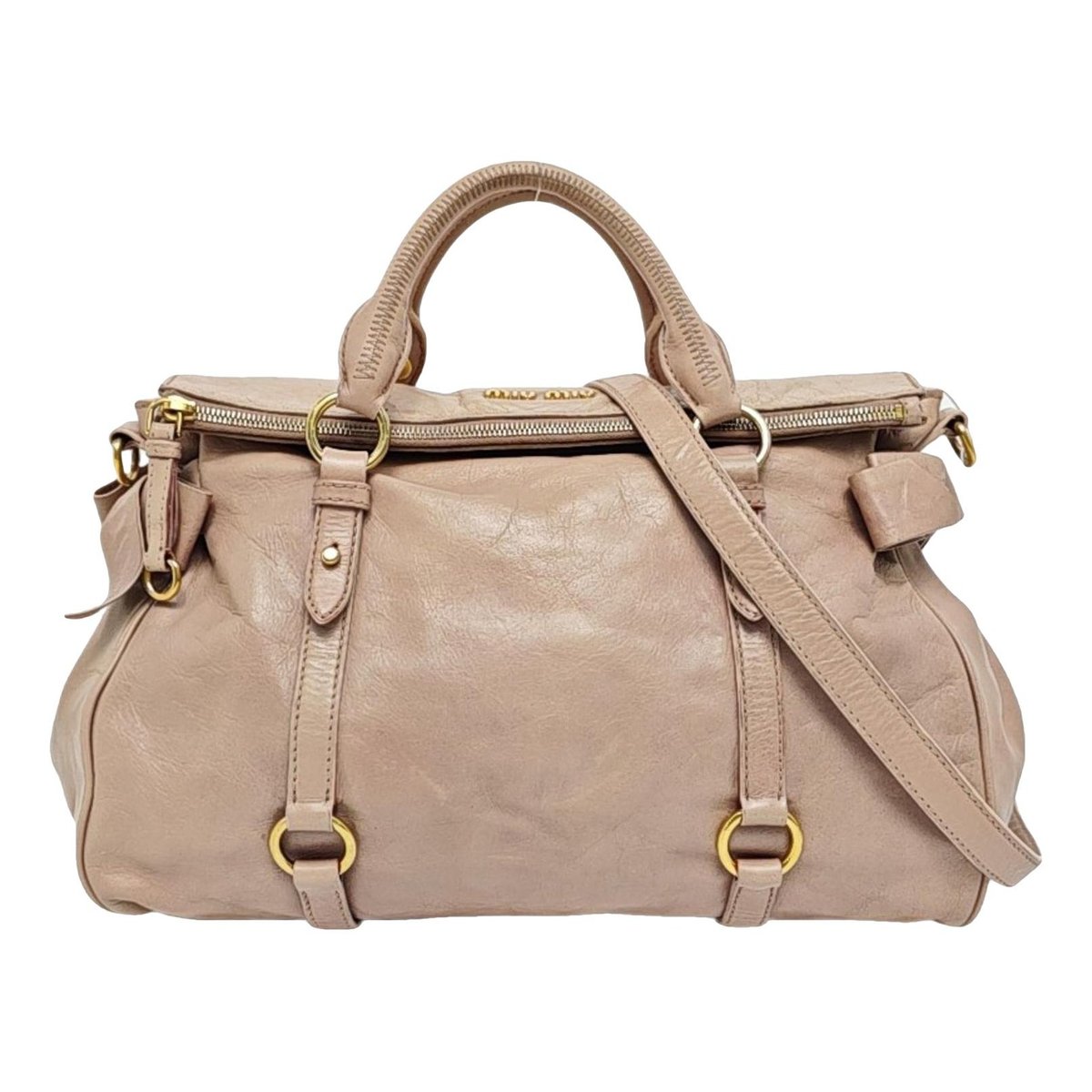 Bow bag leather handbag