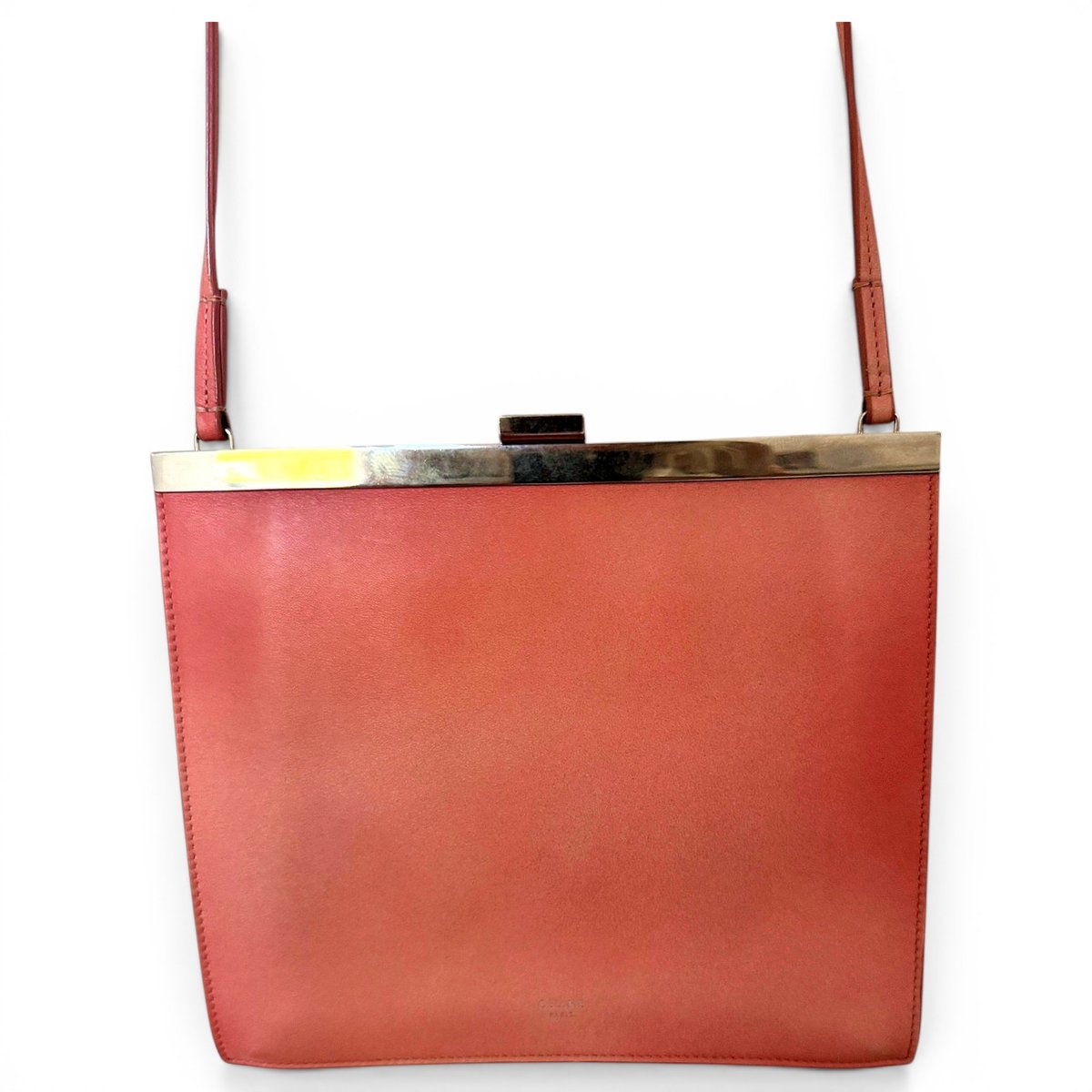 Clasp leather clutch bag