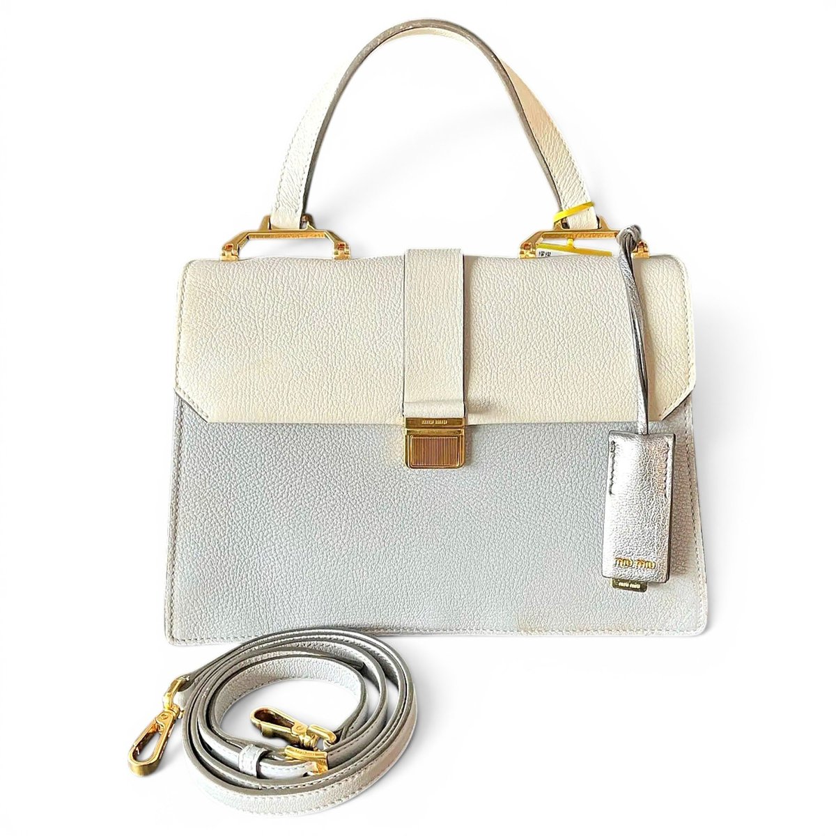 Madras leather handbag