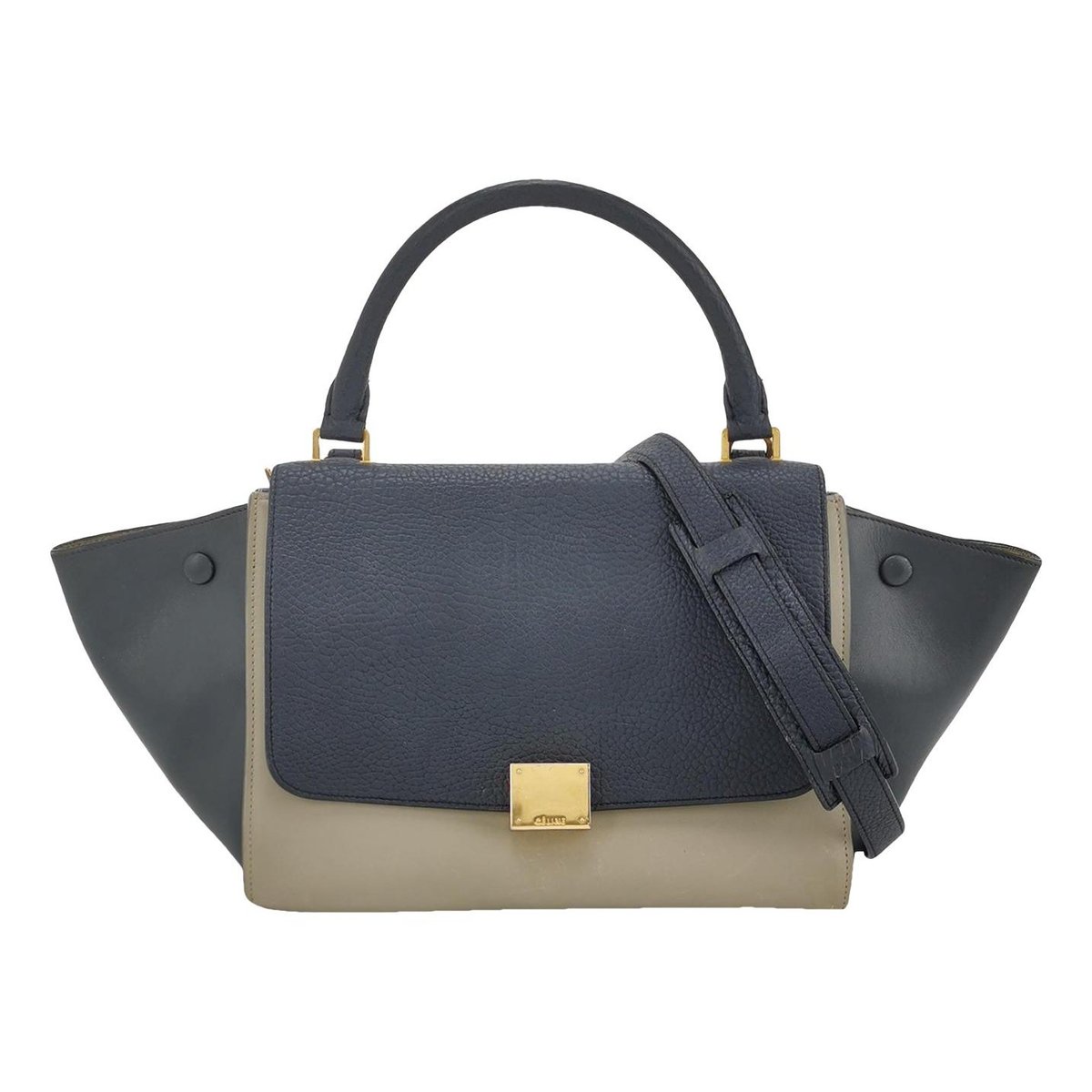 Trapèze leather handbag