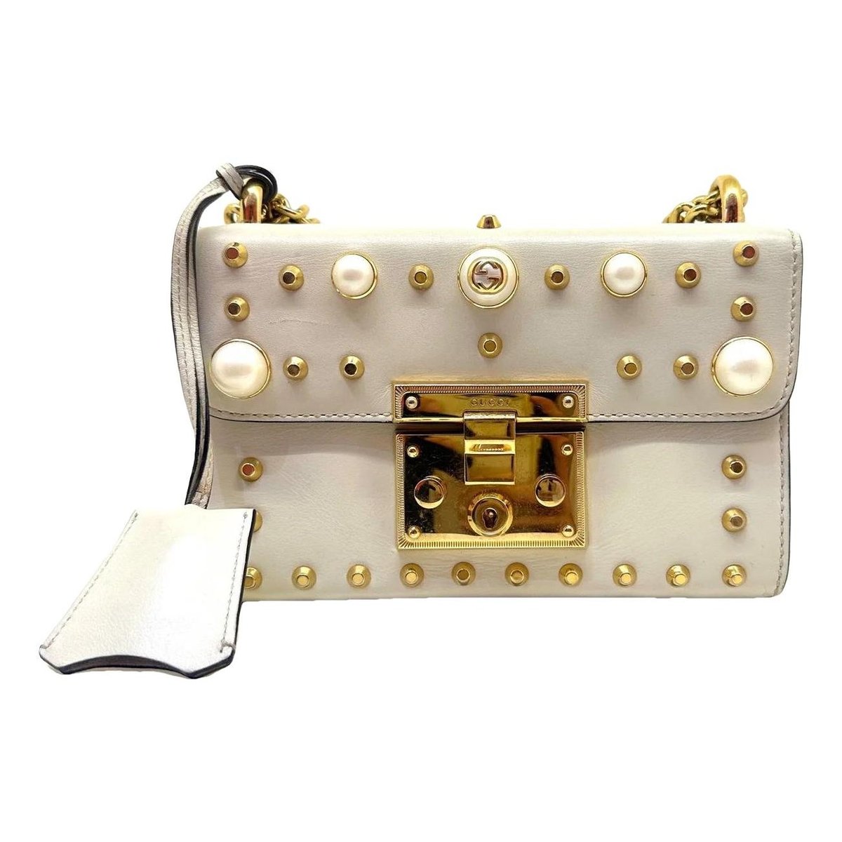 Padlock leather handbag