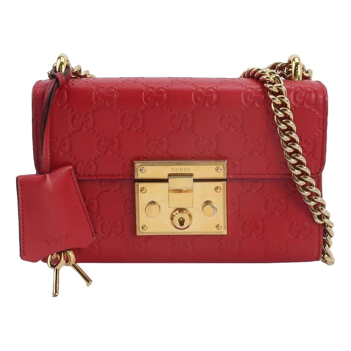 Padlock leather handbag