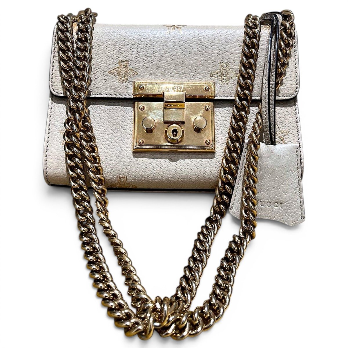 Padlock leather mini bag