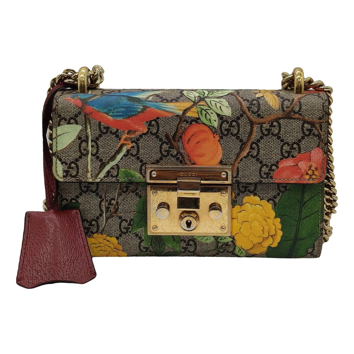 Padlock leather handbag