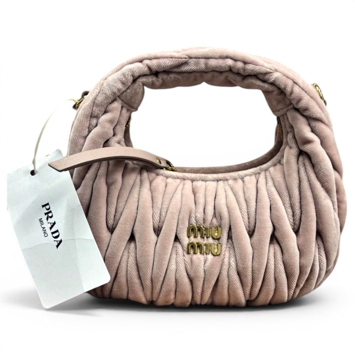 Miu Wander velvet handbag