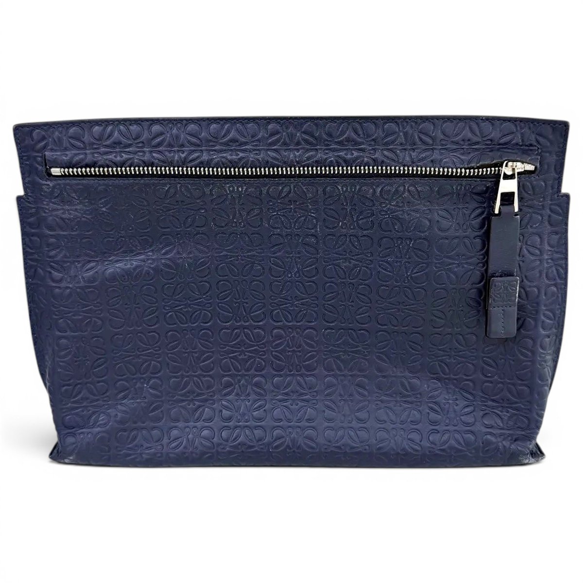 T Pouch leather clutch bag