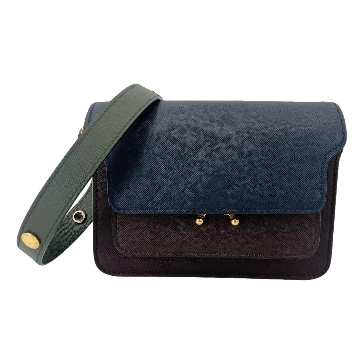 Trunk leather crossbody bag