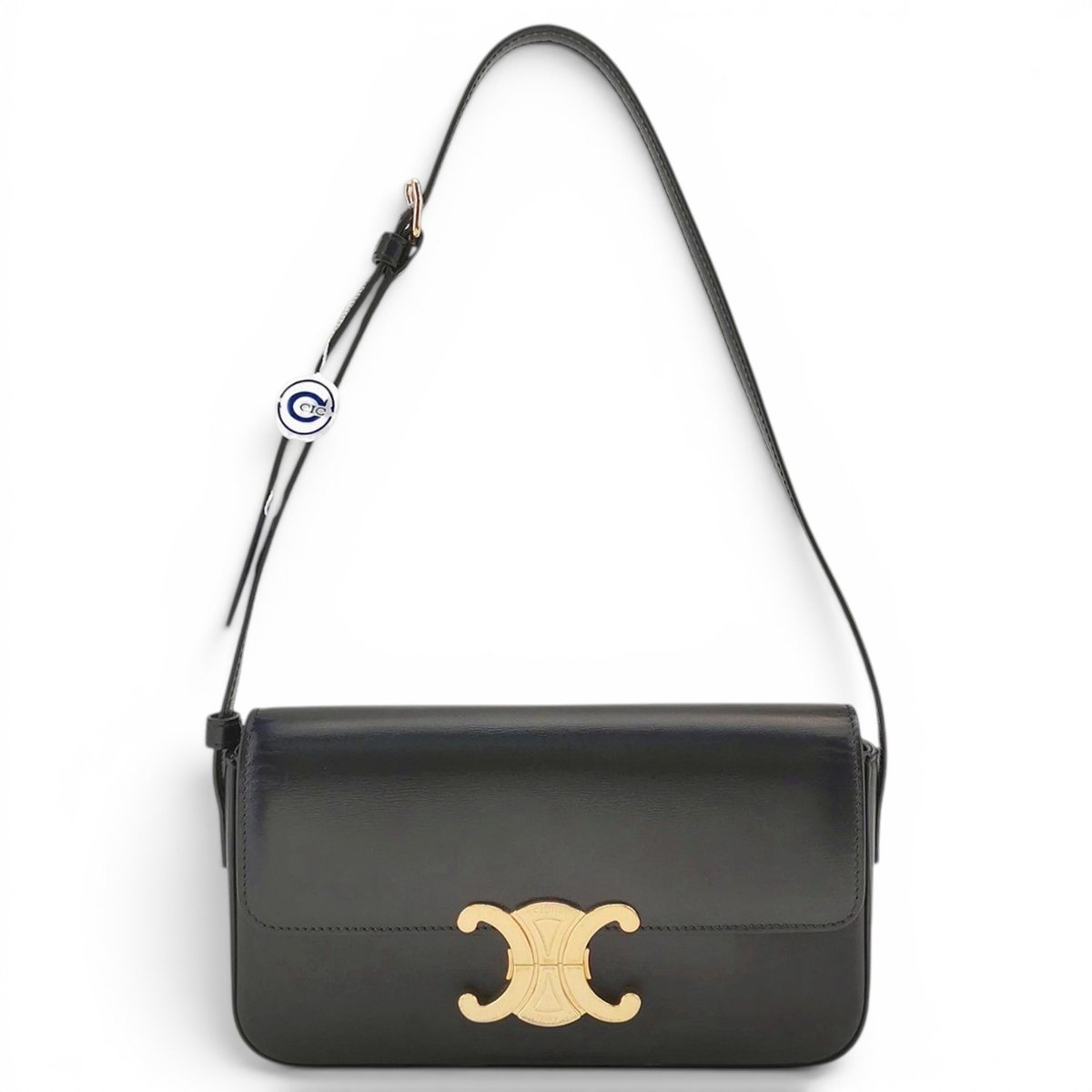 Triomphe chain leather handbag