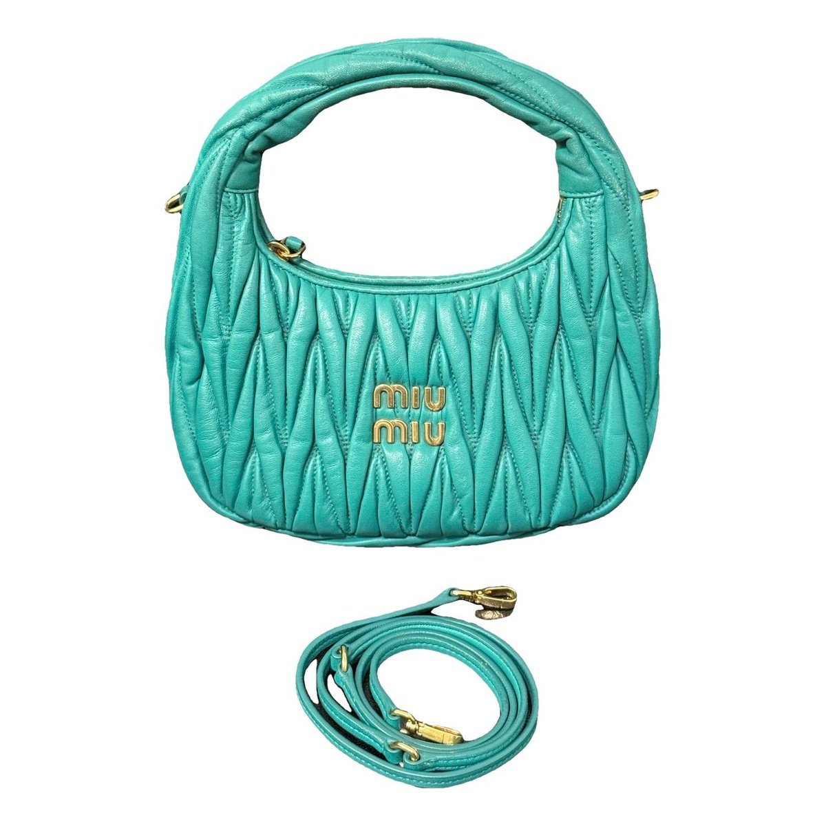 Miu Wander leather crossbody bag