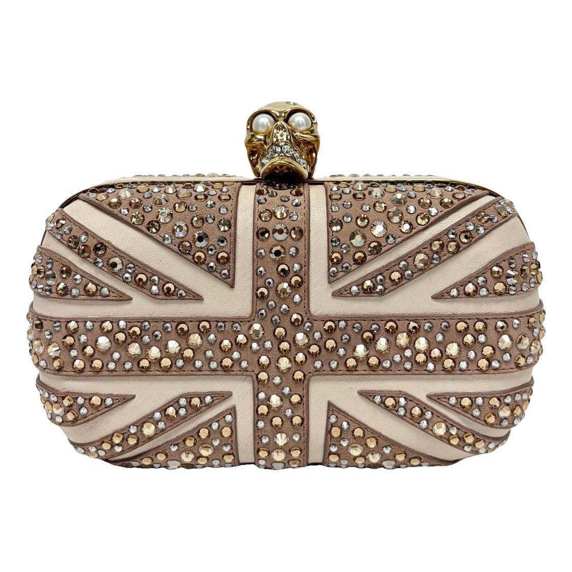 Knuckle leather clutch bag