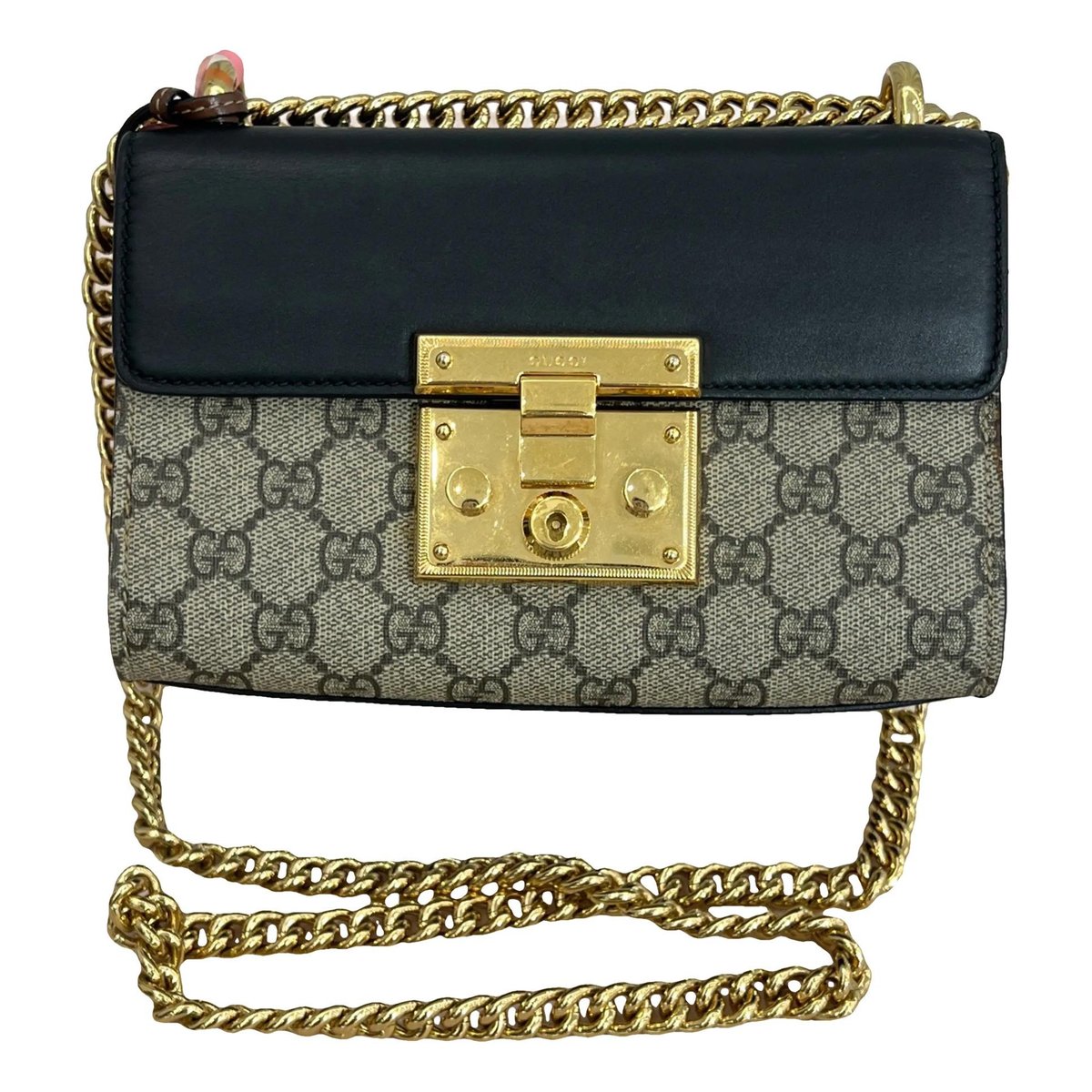 Padlock leather handbag