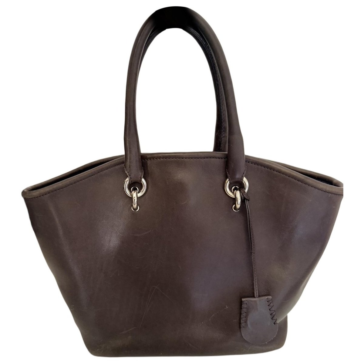 Box leather handbag