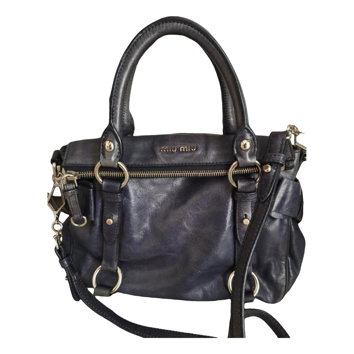 Bow bag leather handbag