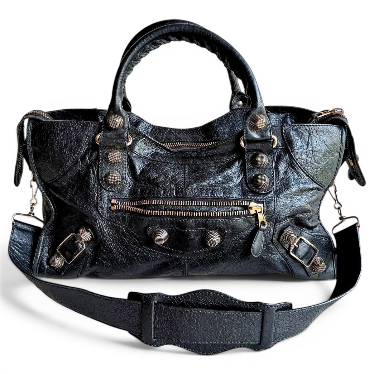 City leather handbag