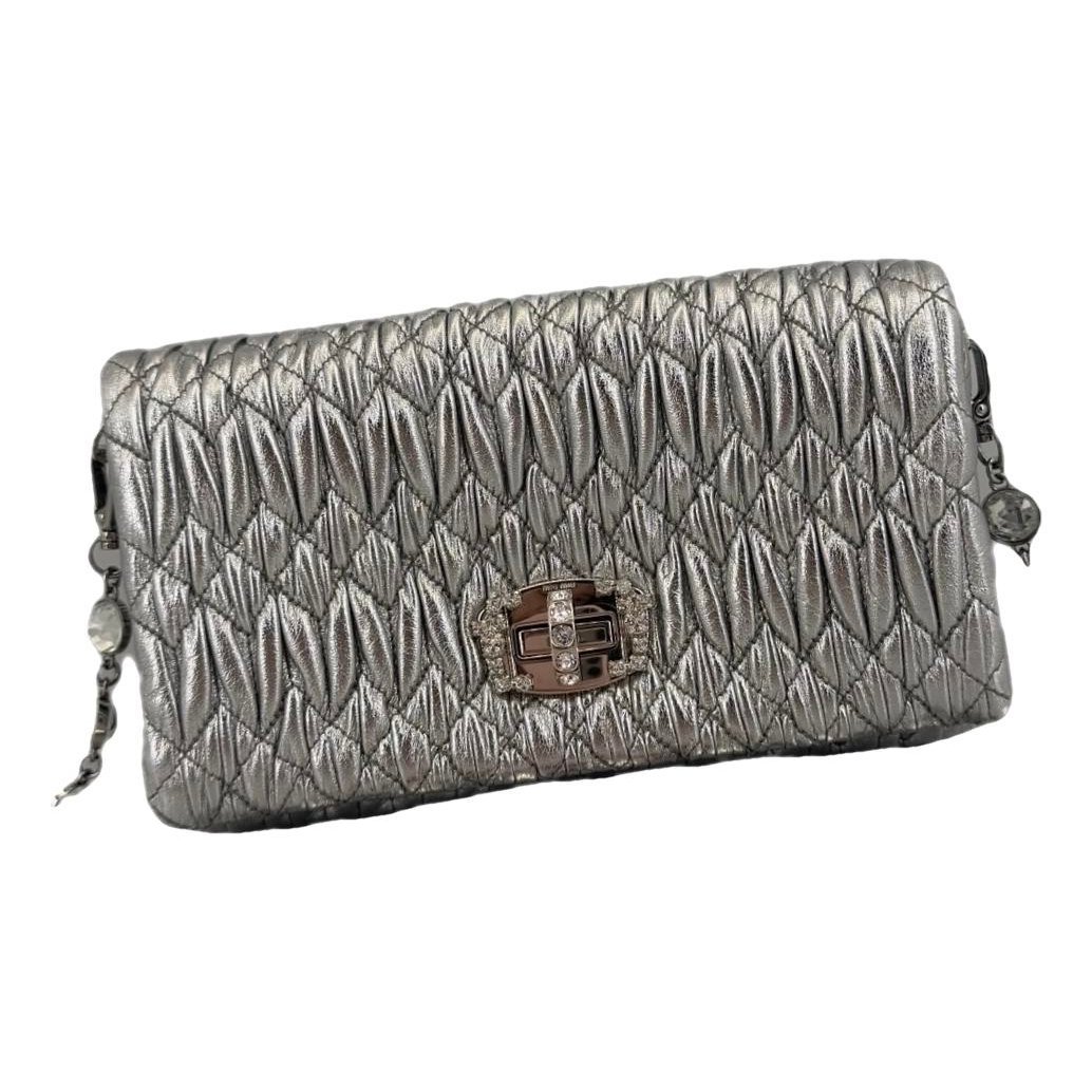 Miu Crystal leather handbag