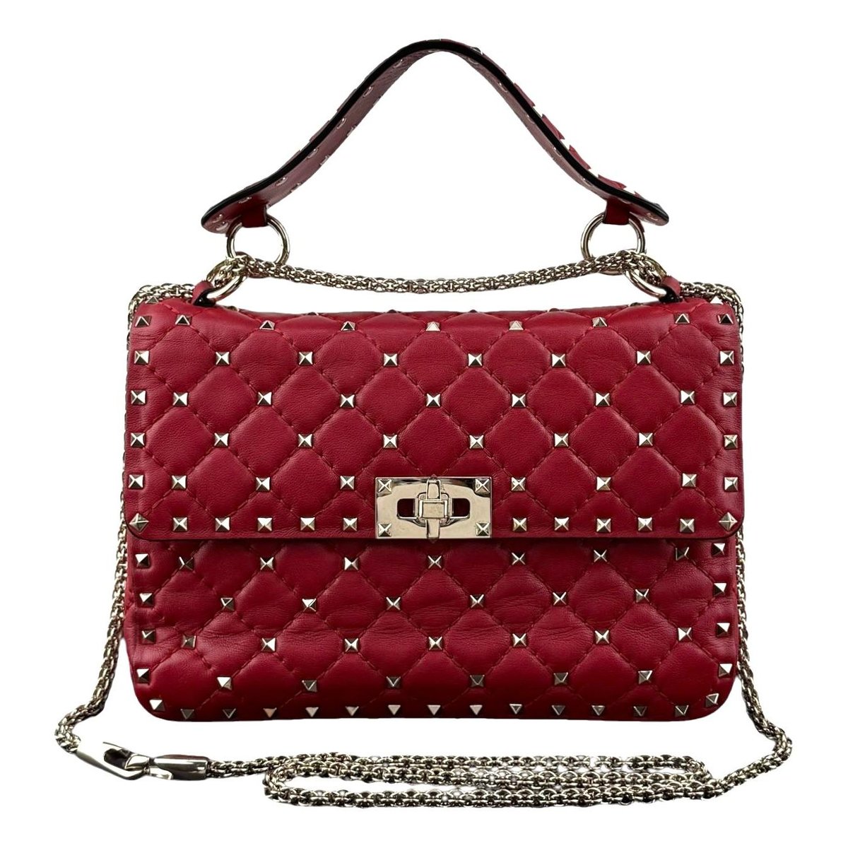Rockstud spike leather crossbody bag