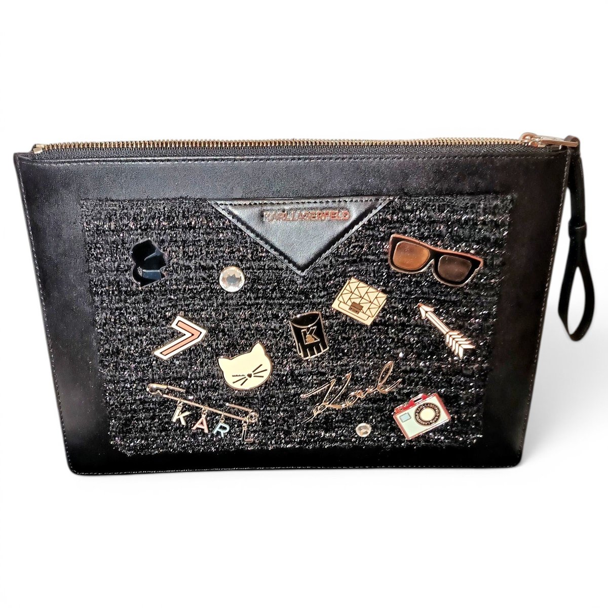 Leather clutch bag