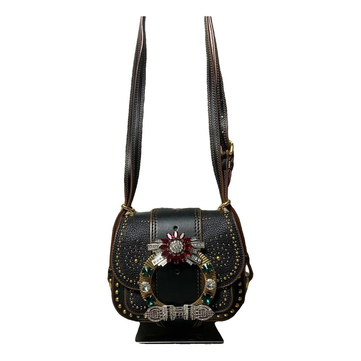 Miu Lady leather crossbody bag