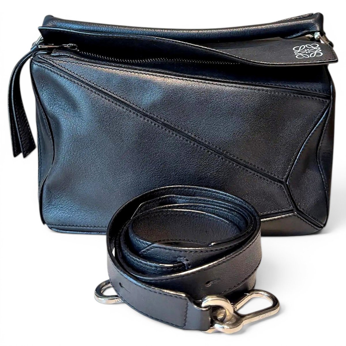 Puzzle leather crossbody bag