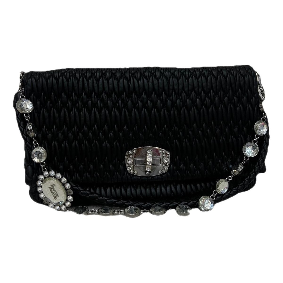 Miu Crystal leather handbag