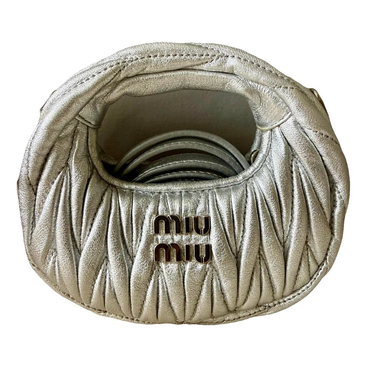 Miu Wander leather crossbody bag