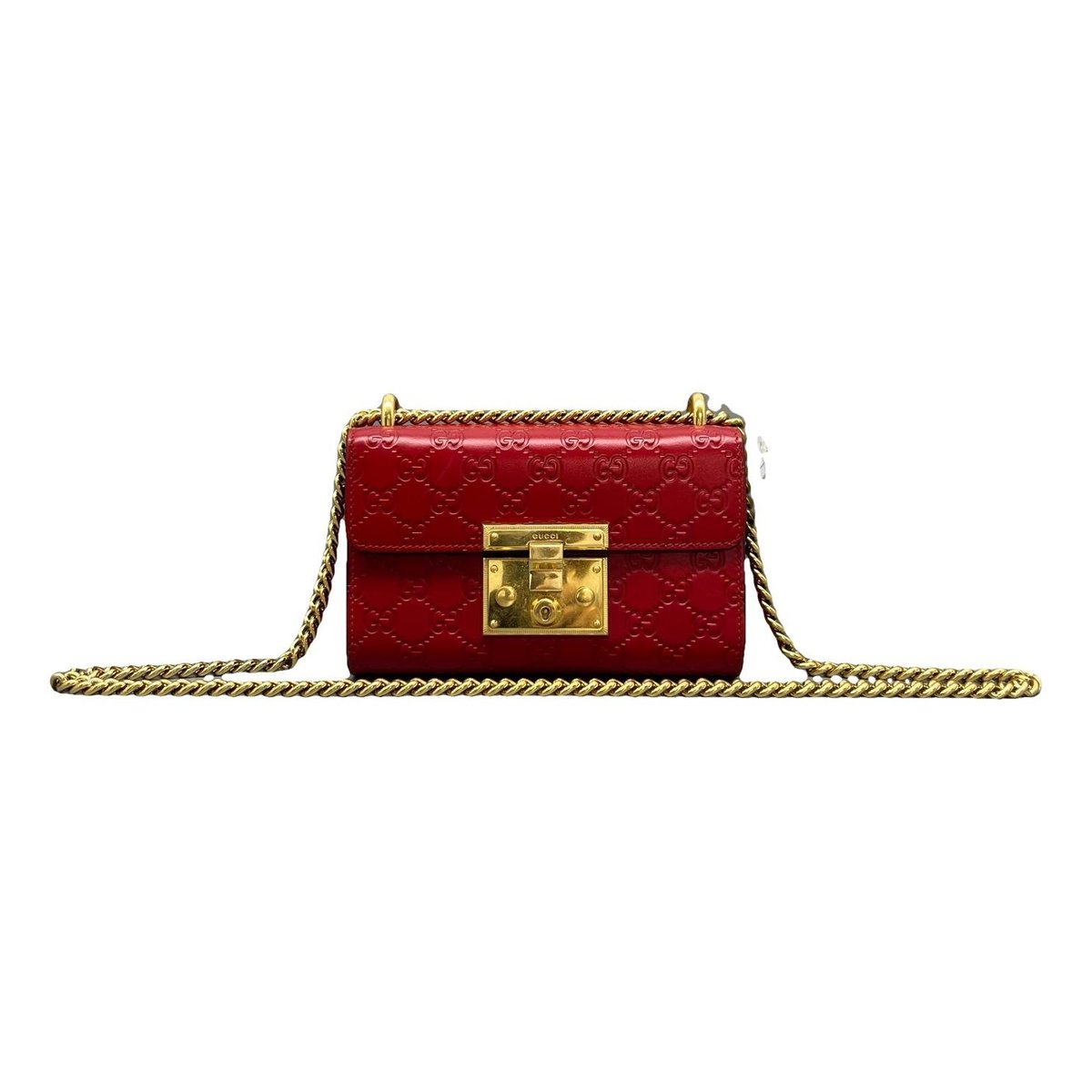 Padlock leather handbag