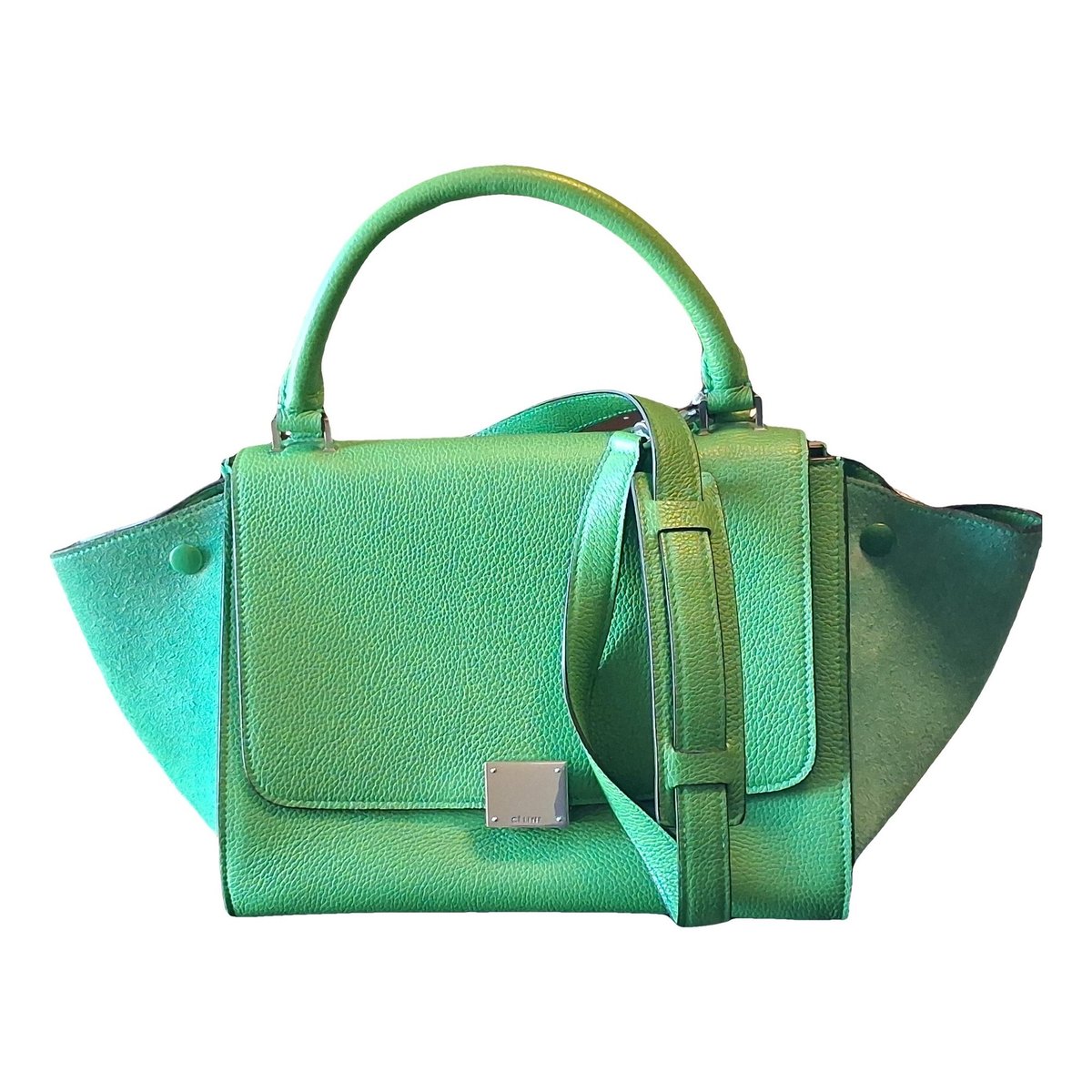 Trapèze leather handbag
