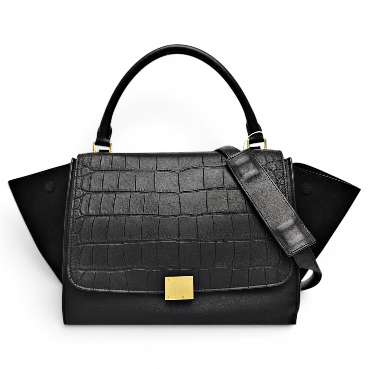 Trapèze leather handbag