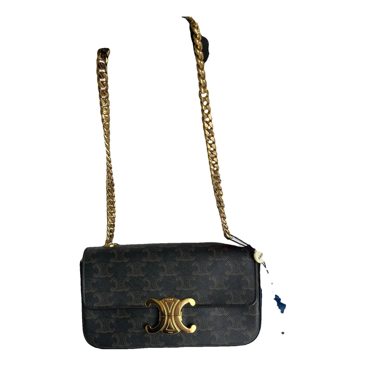 Triomphe chain vinyl handbag