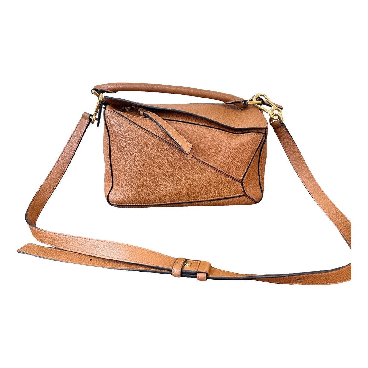 Puzzle leather crossbody bag