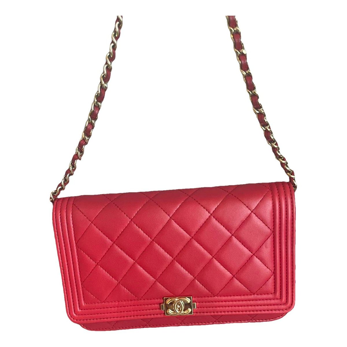 Wallet On Chain Boy leather crossbody bag