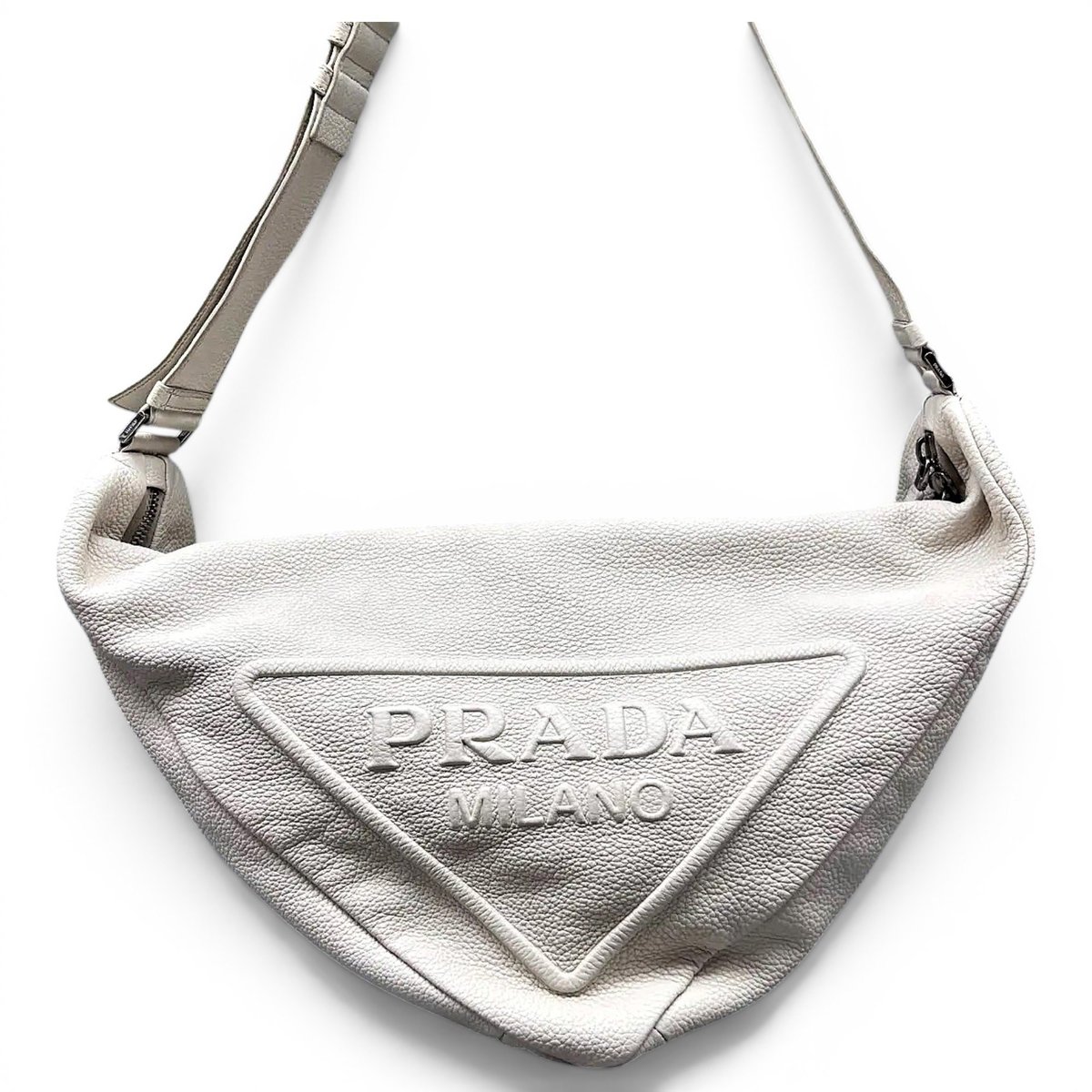 Triangle leather crossbody bag
