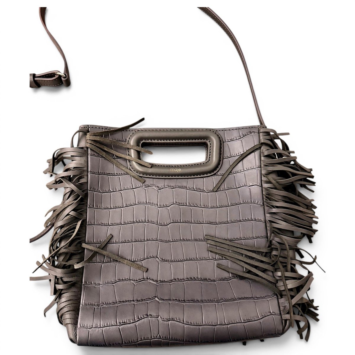 Sac M leather clutch bag