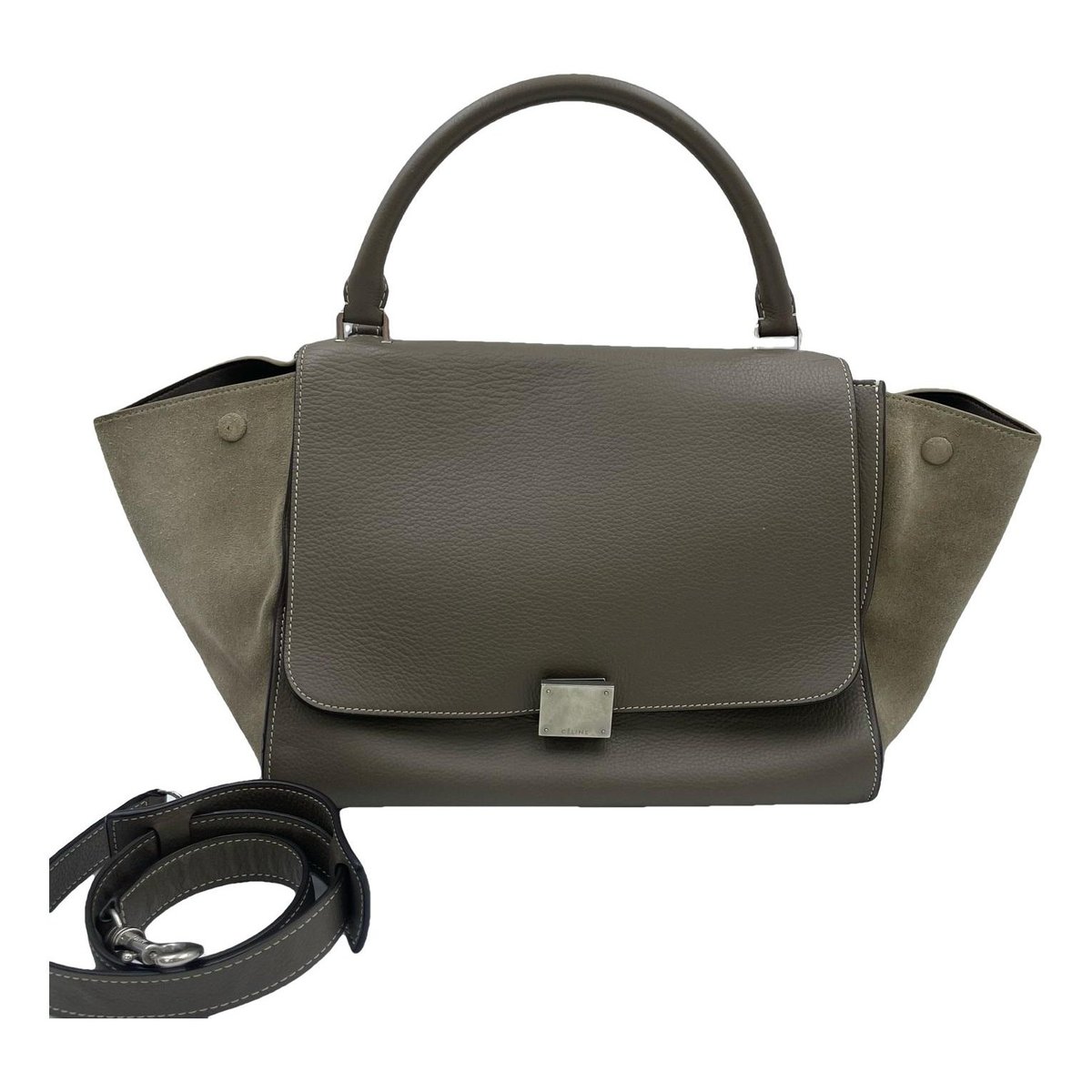 Trapèze leather handbag
