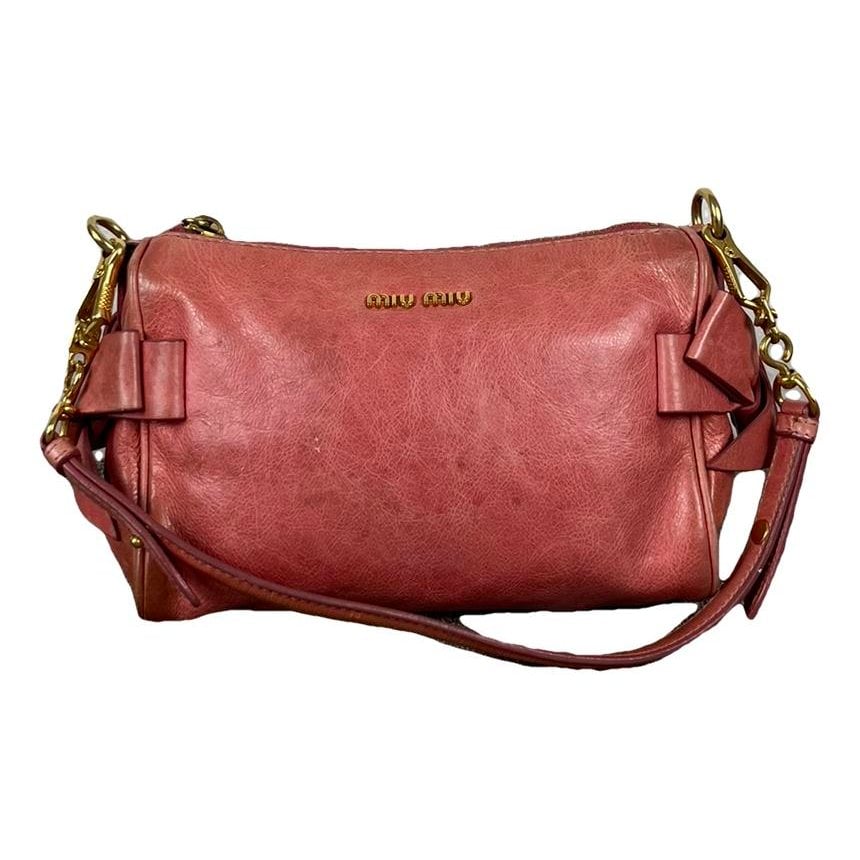 Bow bag leather handbag