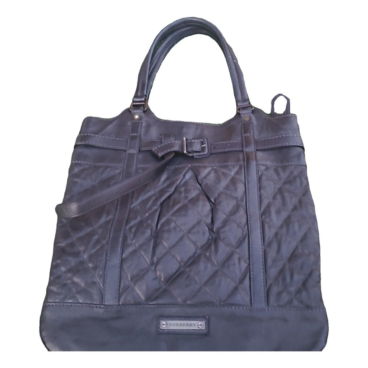 Title leather handbag