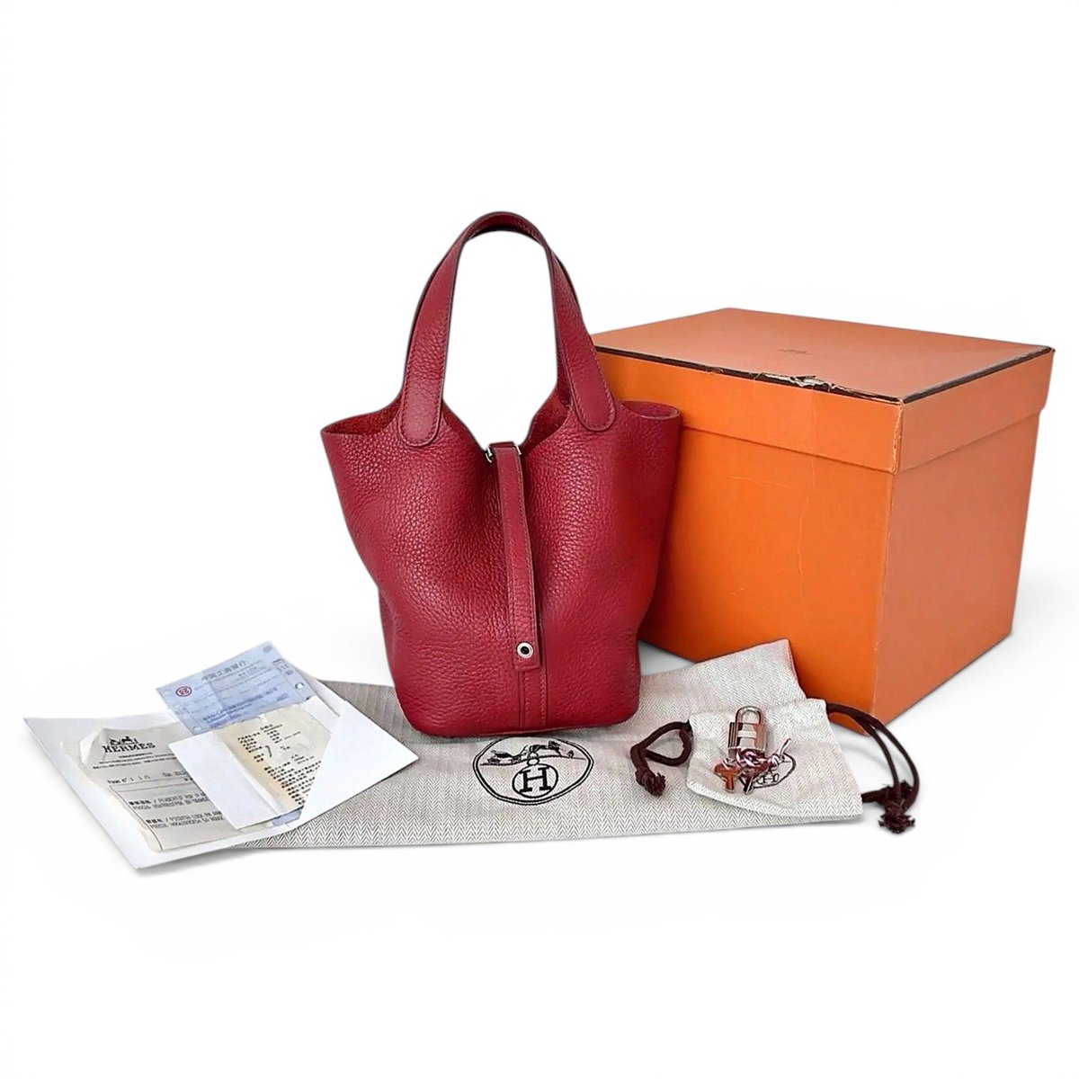 Picotin leather tote