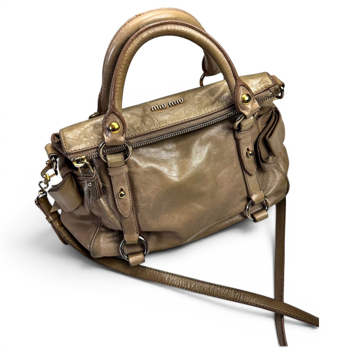 Bow bag leather handbag