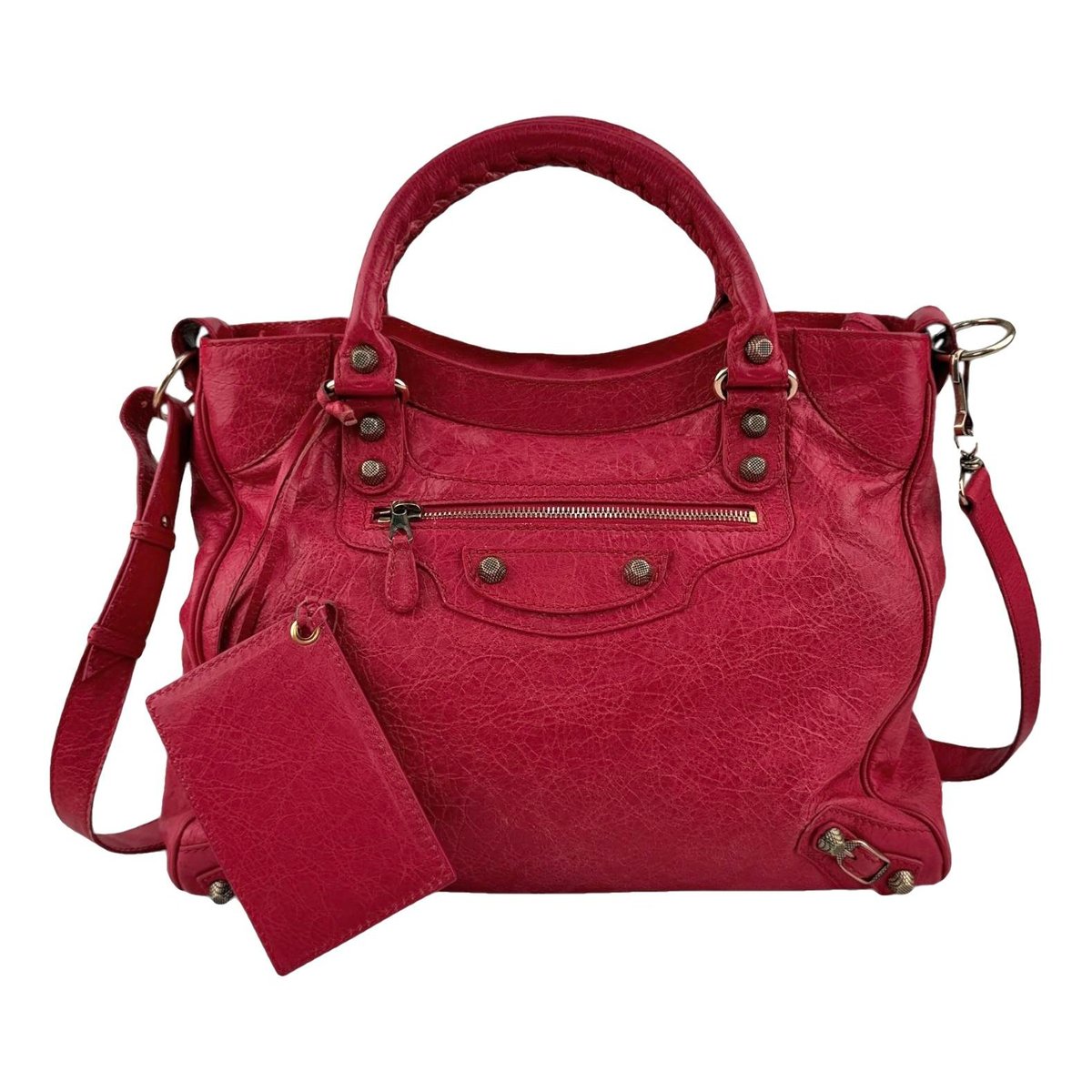 City leather handbag