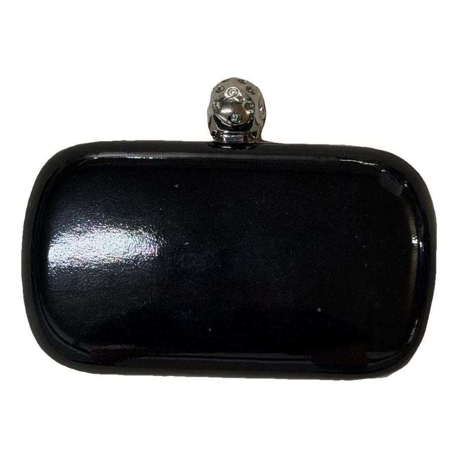 Skull leather clutch bag