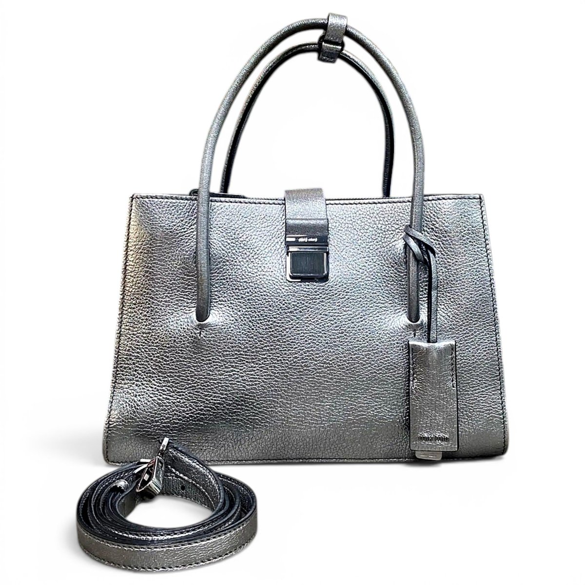 Madras leather handbag
