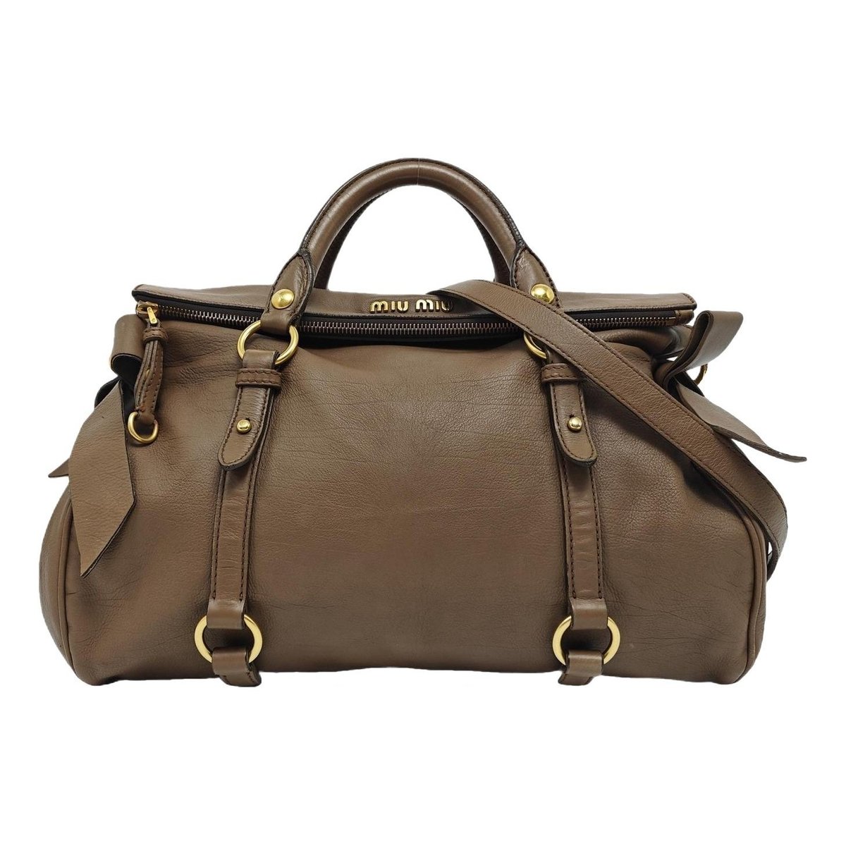 Bow bag leather handbag