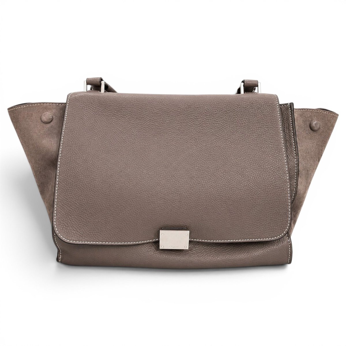 Trapèze leather handbag
