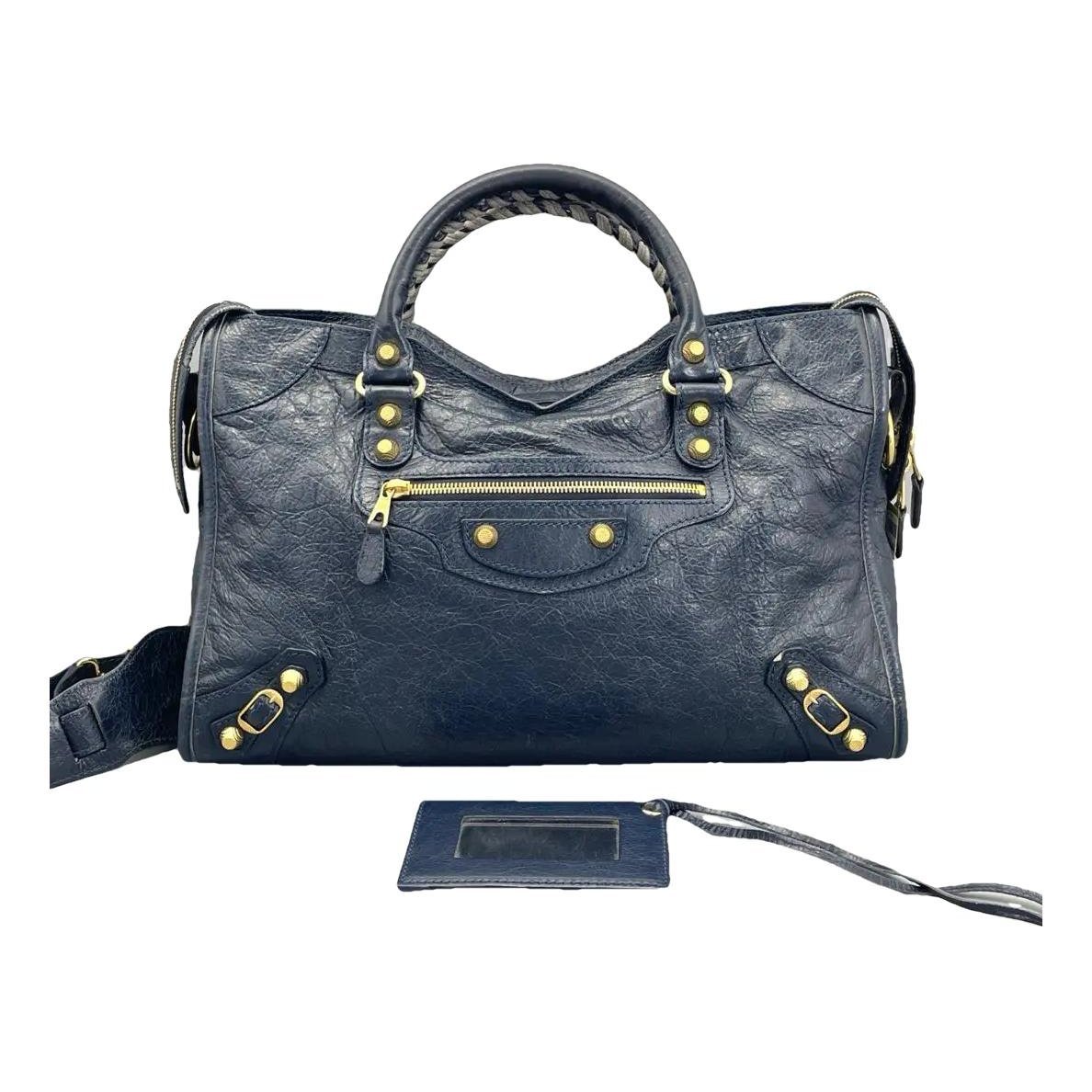 City leather handbag