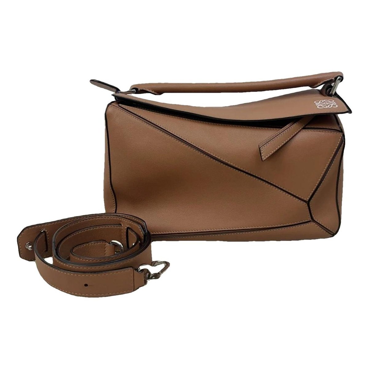 Puzzle leather handbag