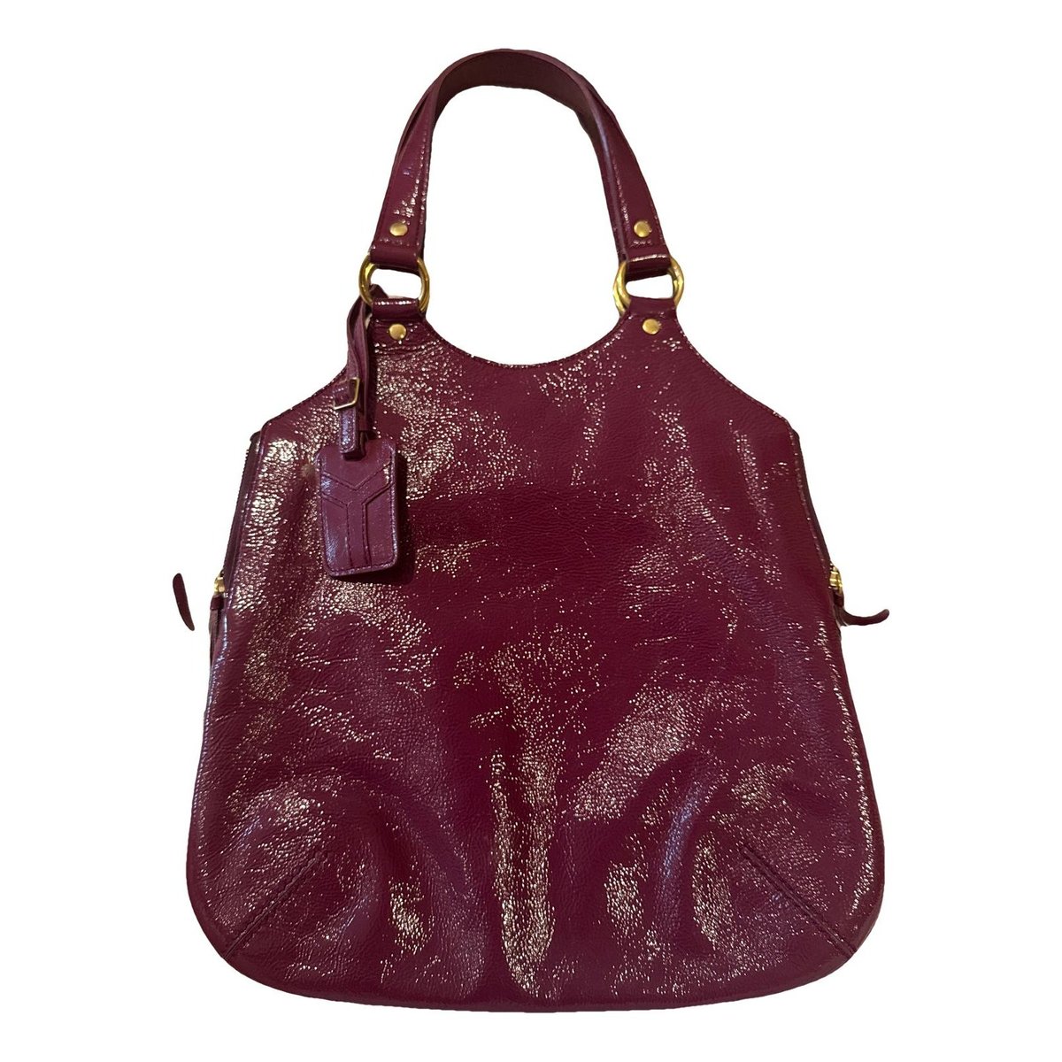 Tribute patent leather handbag