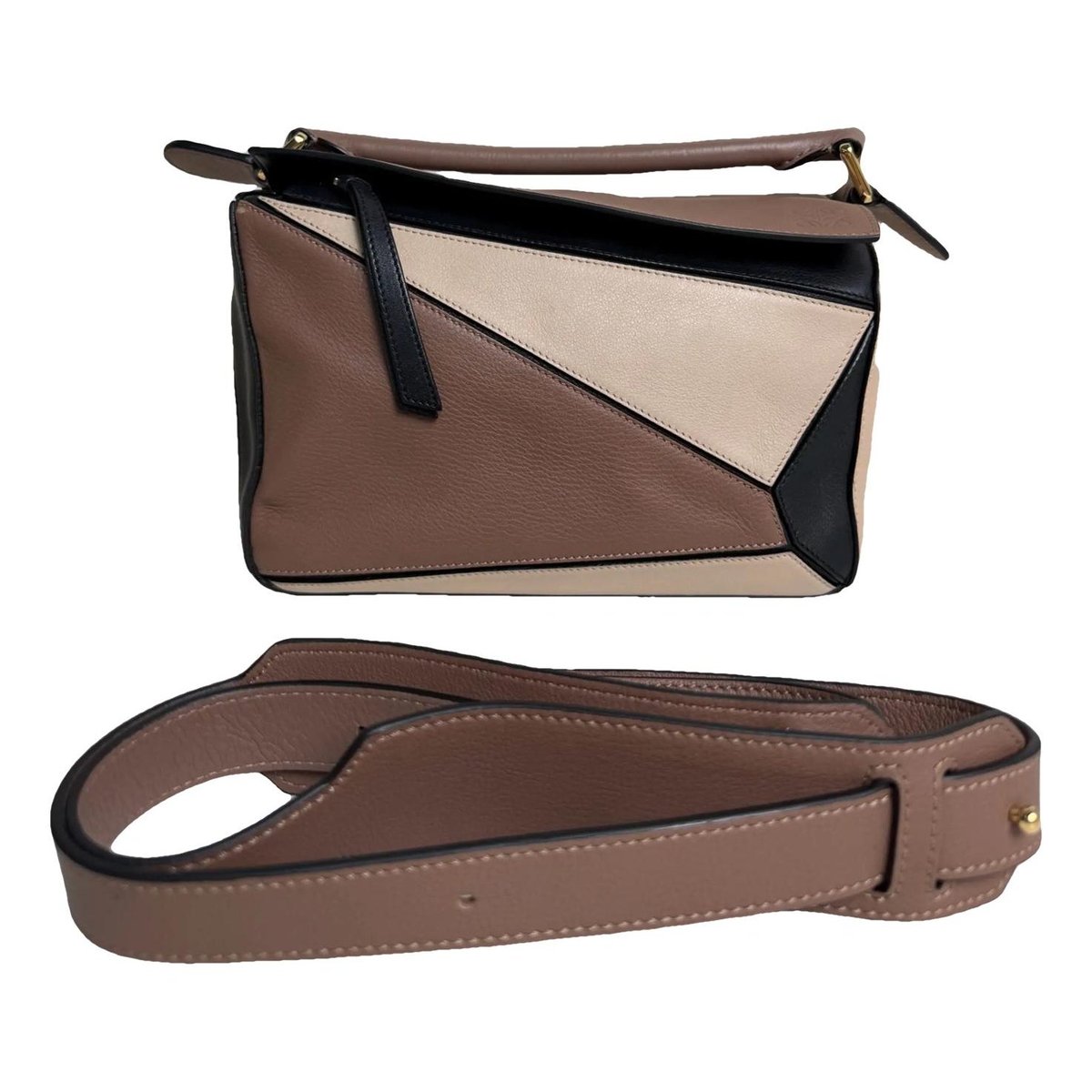 Puzzle leather crossbody bag