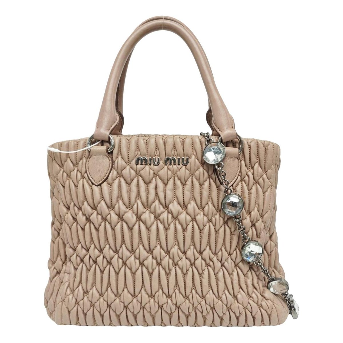 Miu Crystal leather handbag
