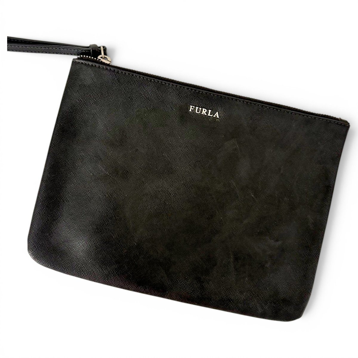 Leather clutch bag