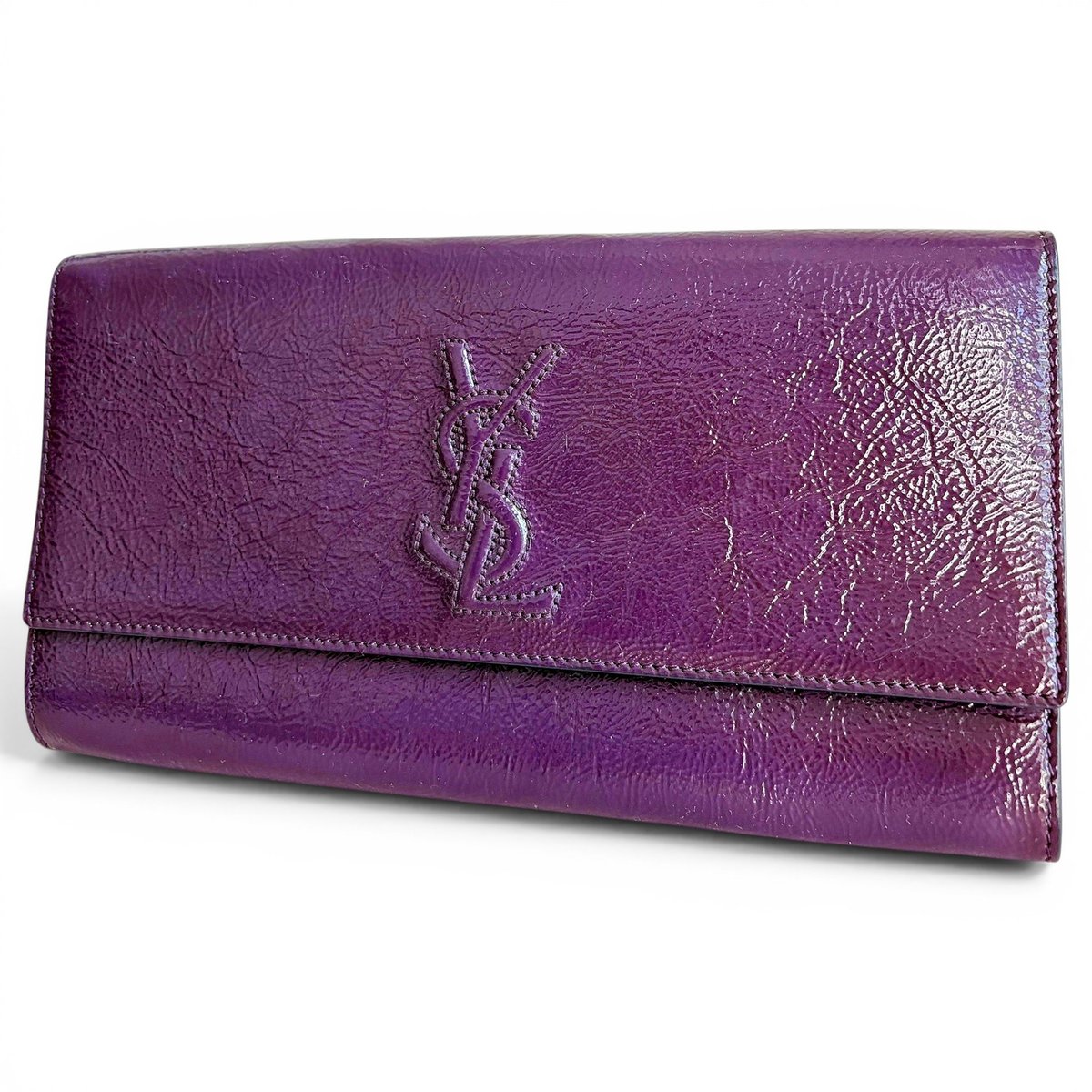 Belle de Jour patent leather clutch bag